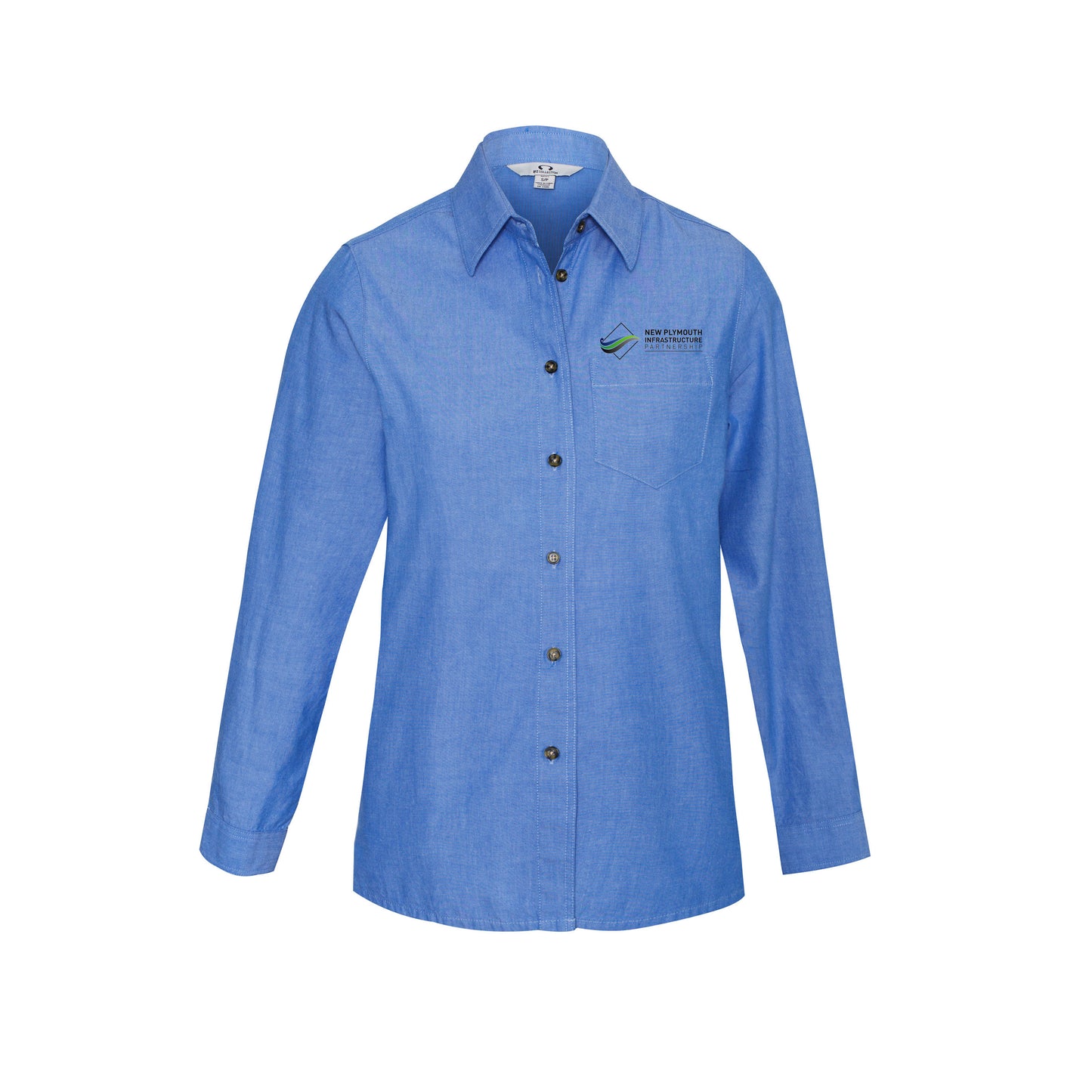Ladies Long Sleeve Chambray Shirt - CHAMBRAY