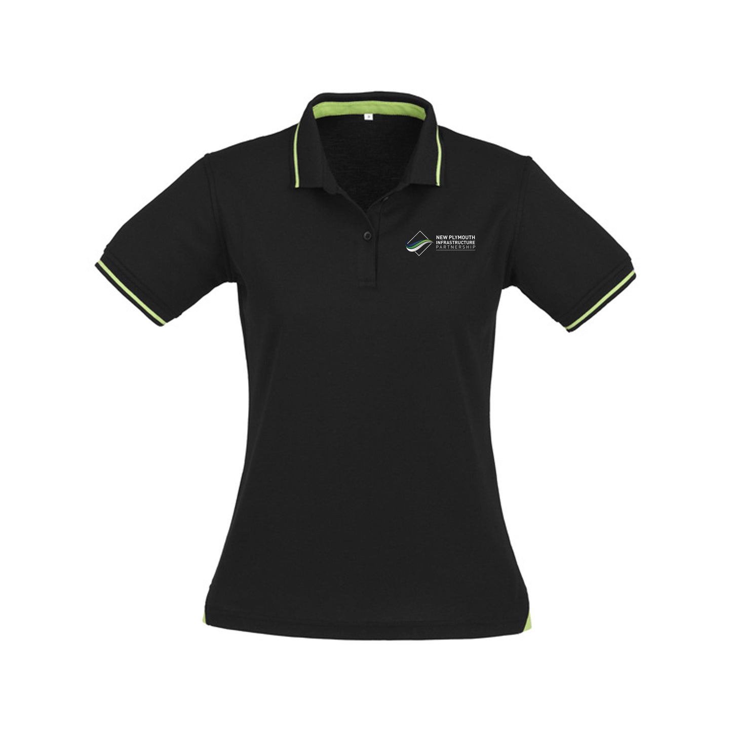 Womens Jet Short Sleeve Polo - BLACK/BRIGHT GREEN