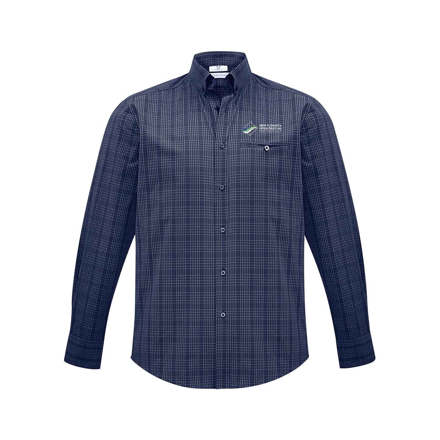 Mens Harper Long Sleeve Shirt - Ink/Silver