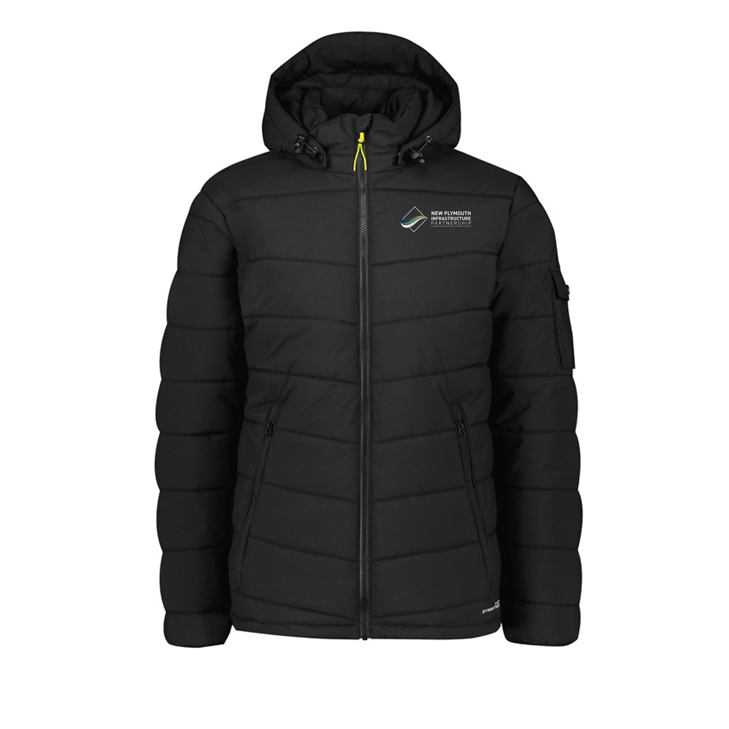 Unisex Streetworx Hooded Puffer Jacket - BLACK
