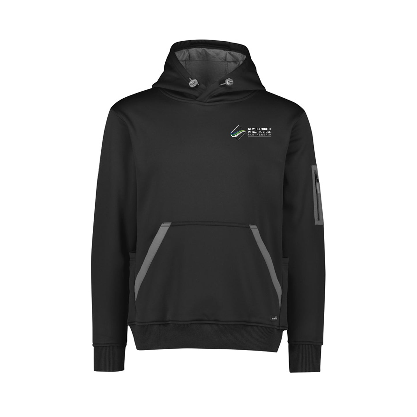 Unisex Water Resistant Hoodie - BLACK/DARK GREY