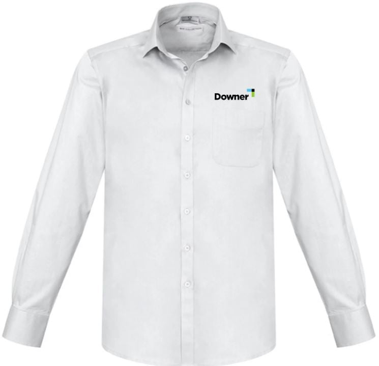 Mens Monaco Long Sleeve Shirt - WHITE