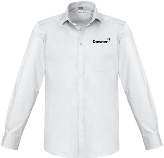 Mens Monaco Long Sleeve Shirt - WHITE