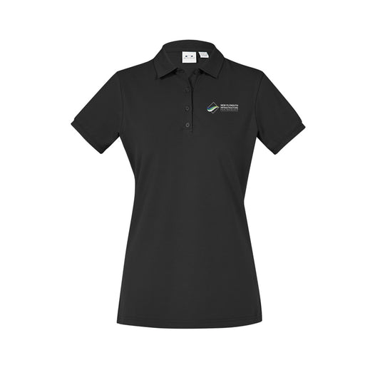 Womens City Short Sleeve Polo  - BLACK