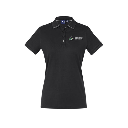 Womens Aston Short Sleeve Polo - BLACK/SILVER GREY