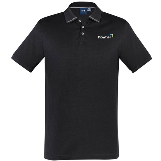 Mens Aston Short Sleeve Polo - BLACK/SILVER GREY