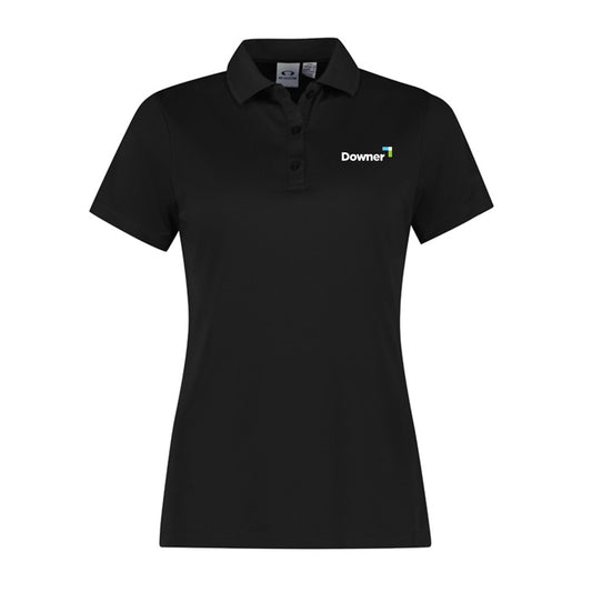 Womens Action Short Sleeve Polo - BLACK