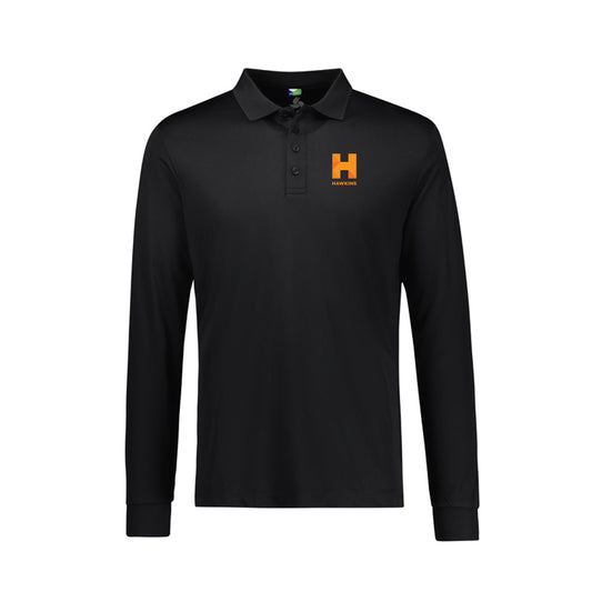 MENS ACTION L/S POLO - BLACK