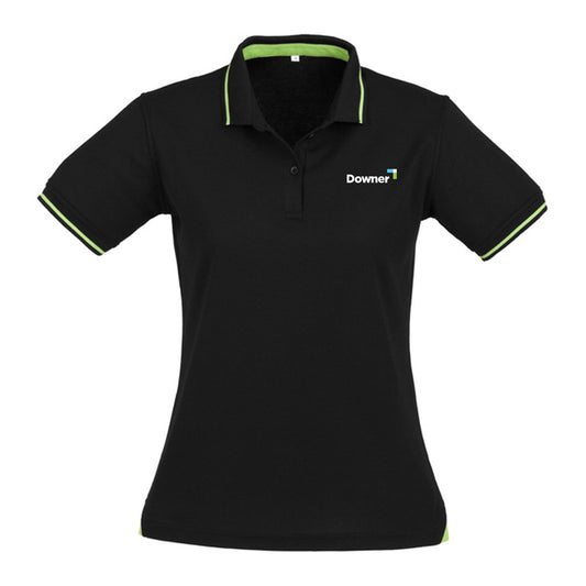Womens Jet Short Sleeve Polo - BLACK/BRIGHT GREEN