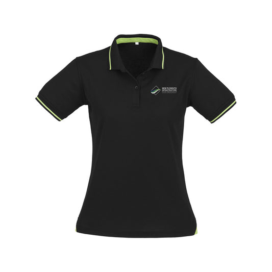 Womens Jet Short Sleeve Polo - BLACK/BRIGHT GREEN