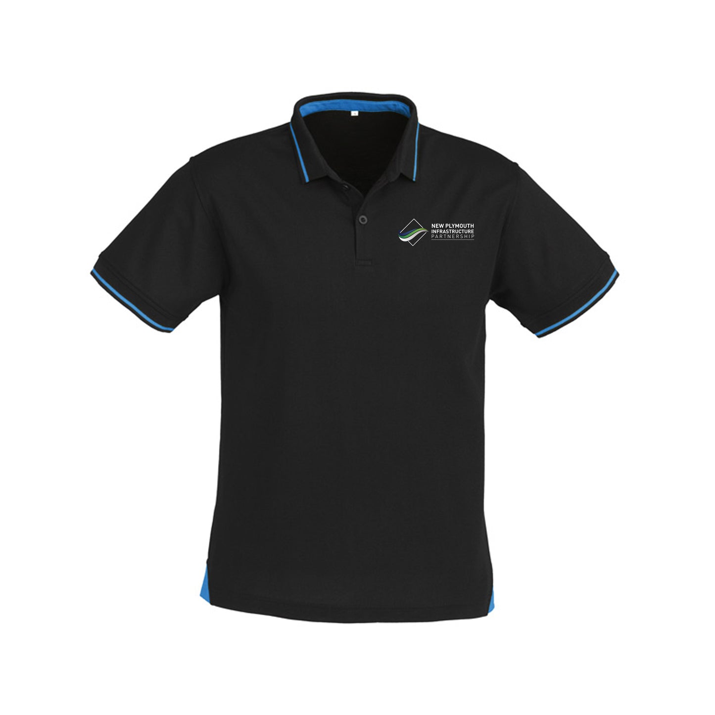 Mens Jet Short Sleeve Polo - BLACK/CYAN