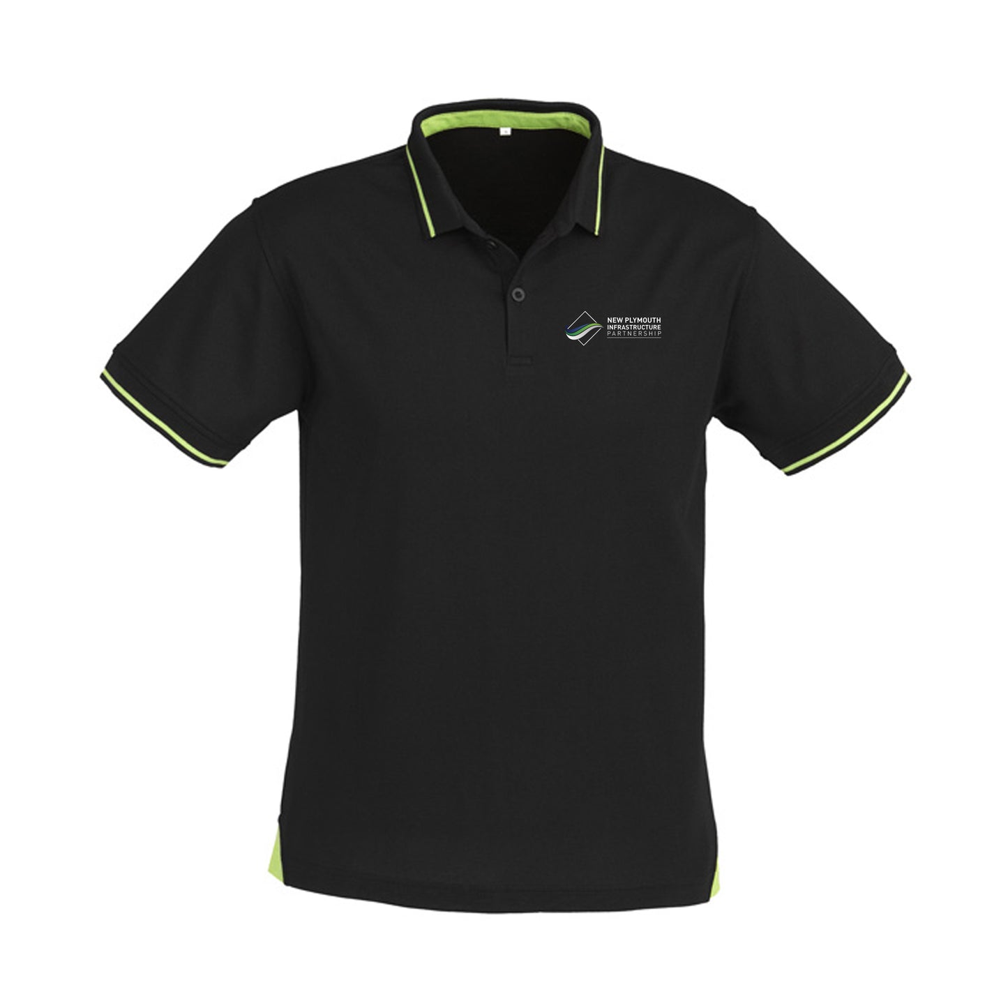 Mens Jet Short Sleeve Polo - BLACK/BRIGHT GREEN
