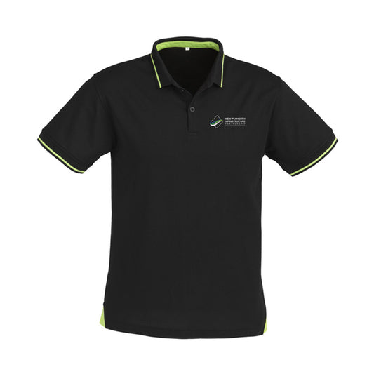 Mens Jet Short Sleeve Polo - BLACK/BRIGHT GREEN