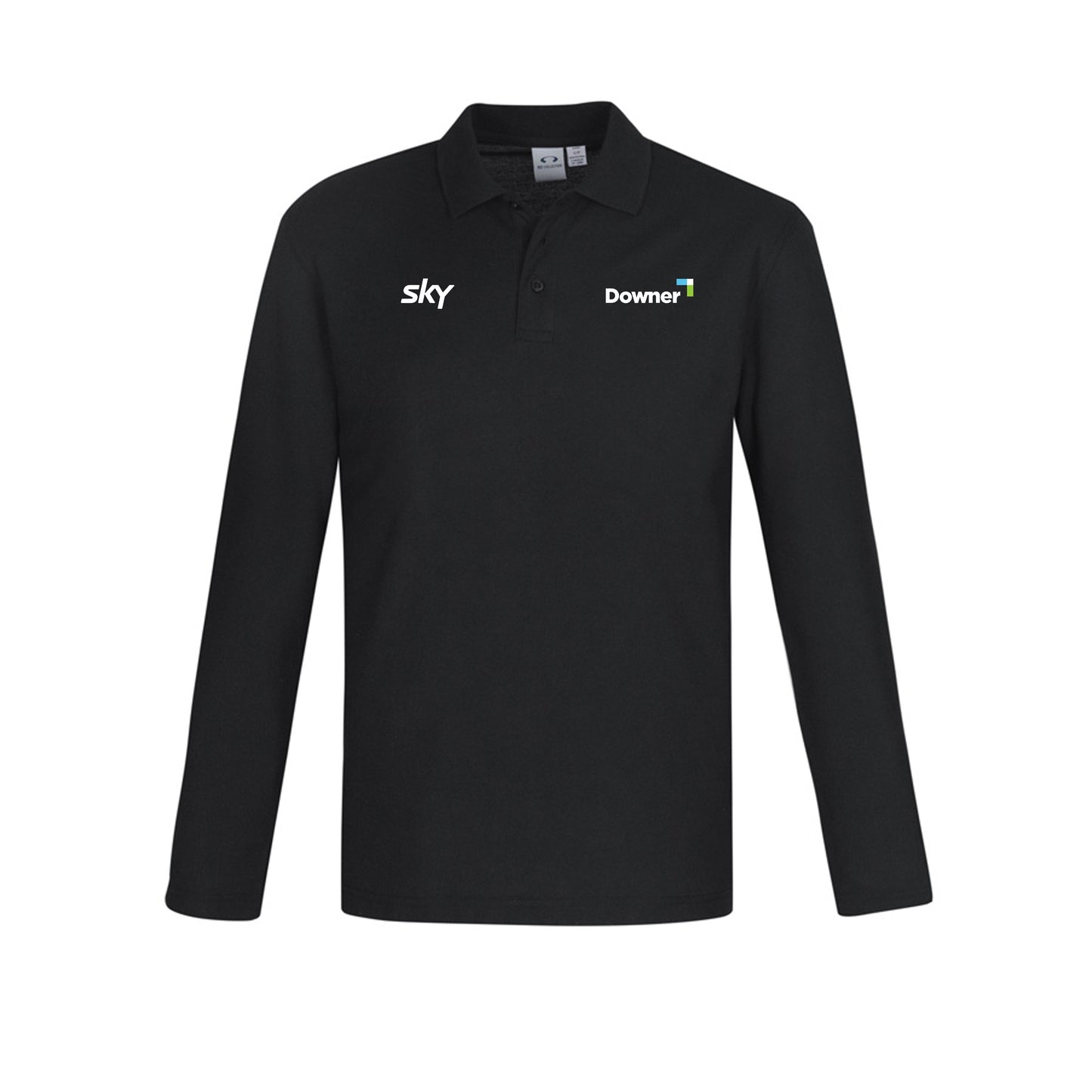 Crew Mens Long Sleeve Polo - BLACK
