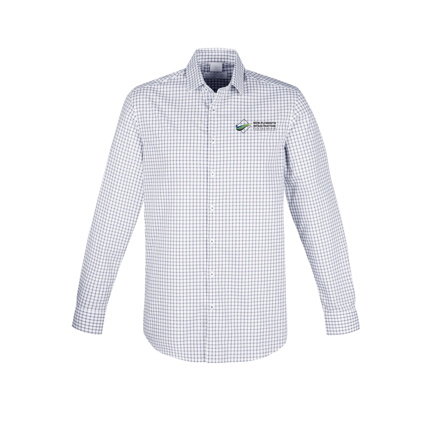 Noah Mens Long Sleeve Classic Fit Shirt - WHITE/STORM BLUE