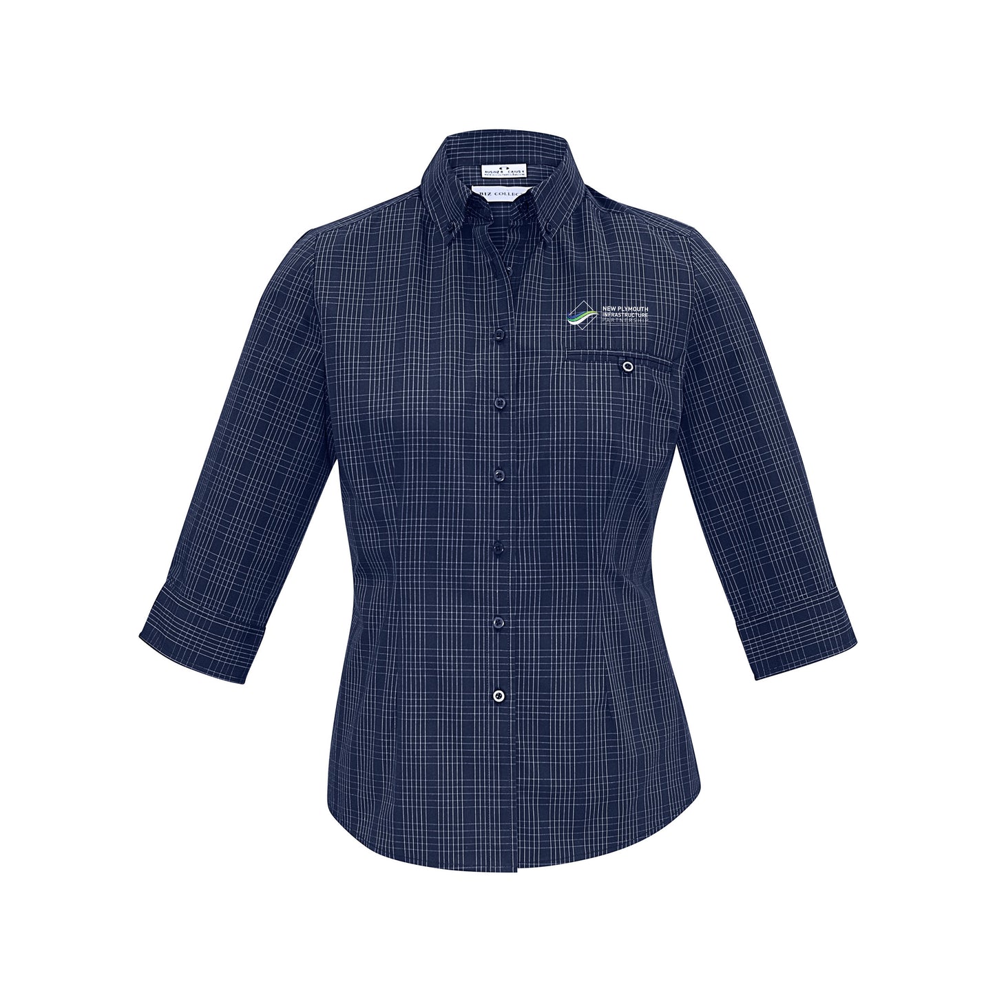 Womens Harper 3/4 Sleeve Shirt - Ink/Silver