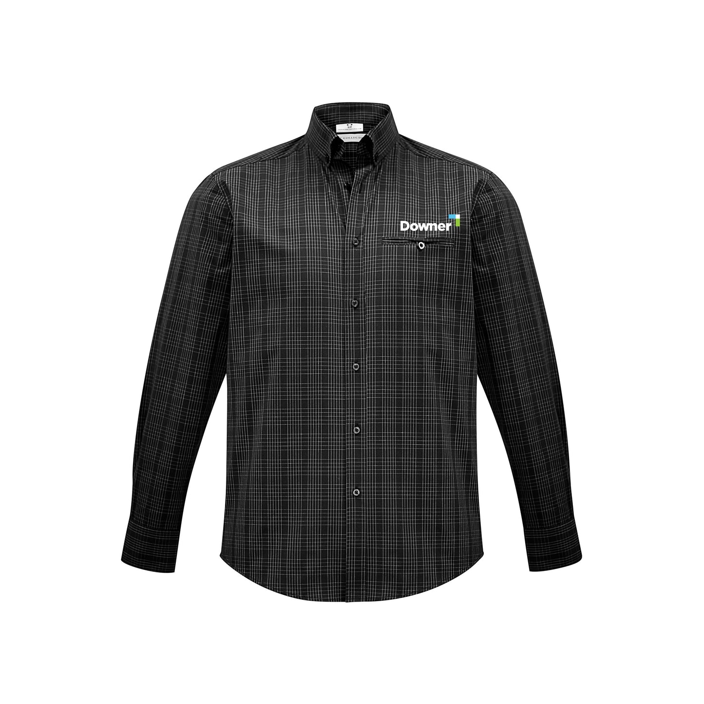 Mens Harper Long Sleeve Shirt - Black/Silver