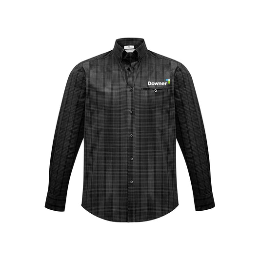 Mens Harper Long Sleeve Shirt - Black/Silver