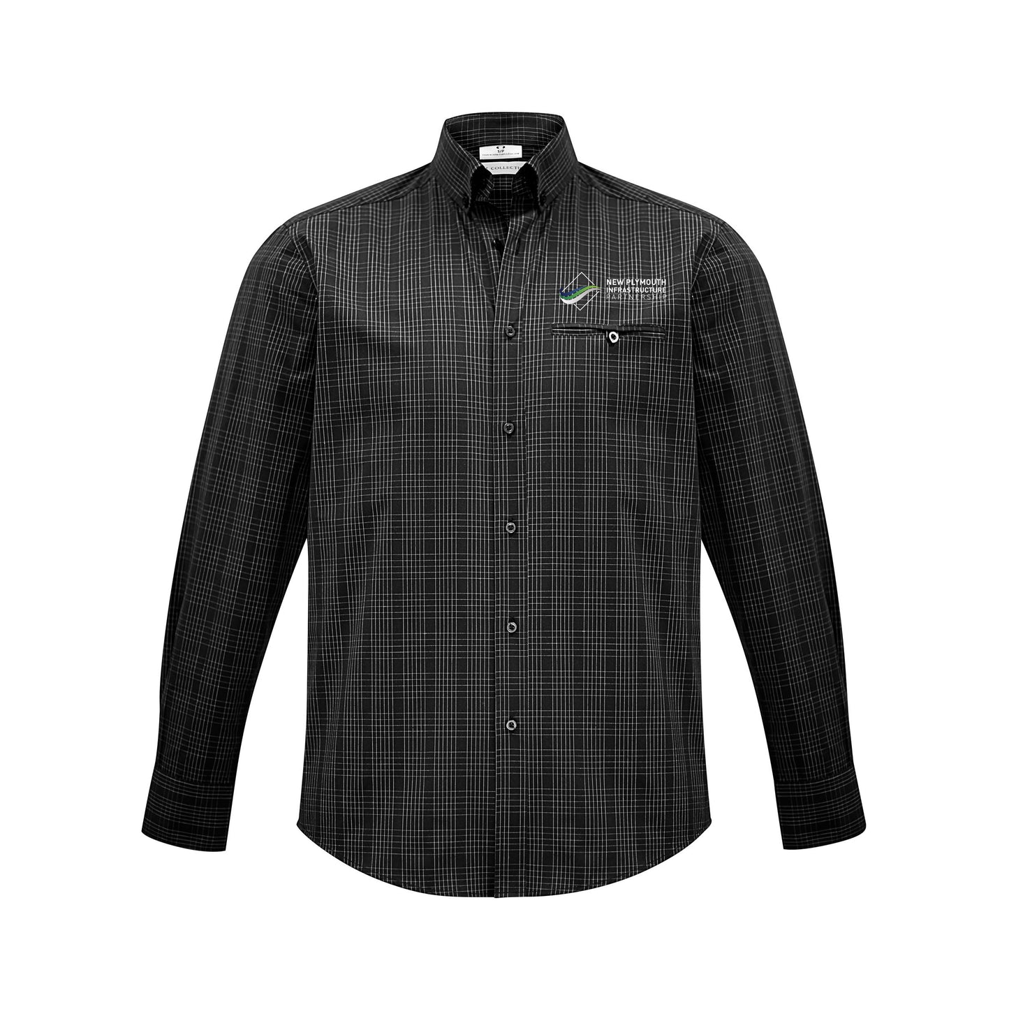 Mens Harper Long Sleeve Shirt - Black/Silver