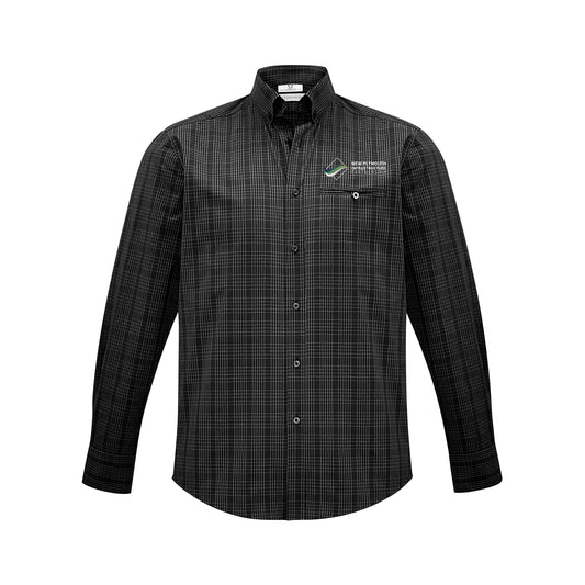 Mens Harper Long Sleeve Shirt - Black/Silver