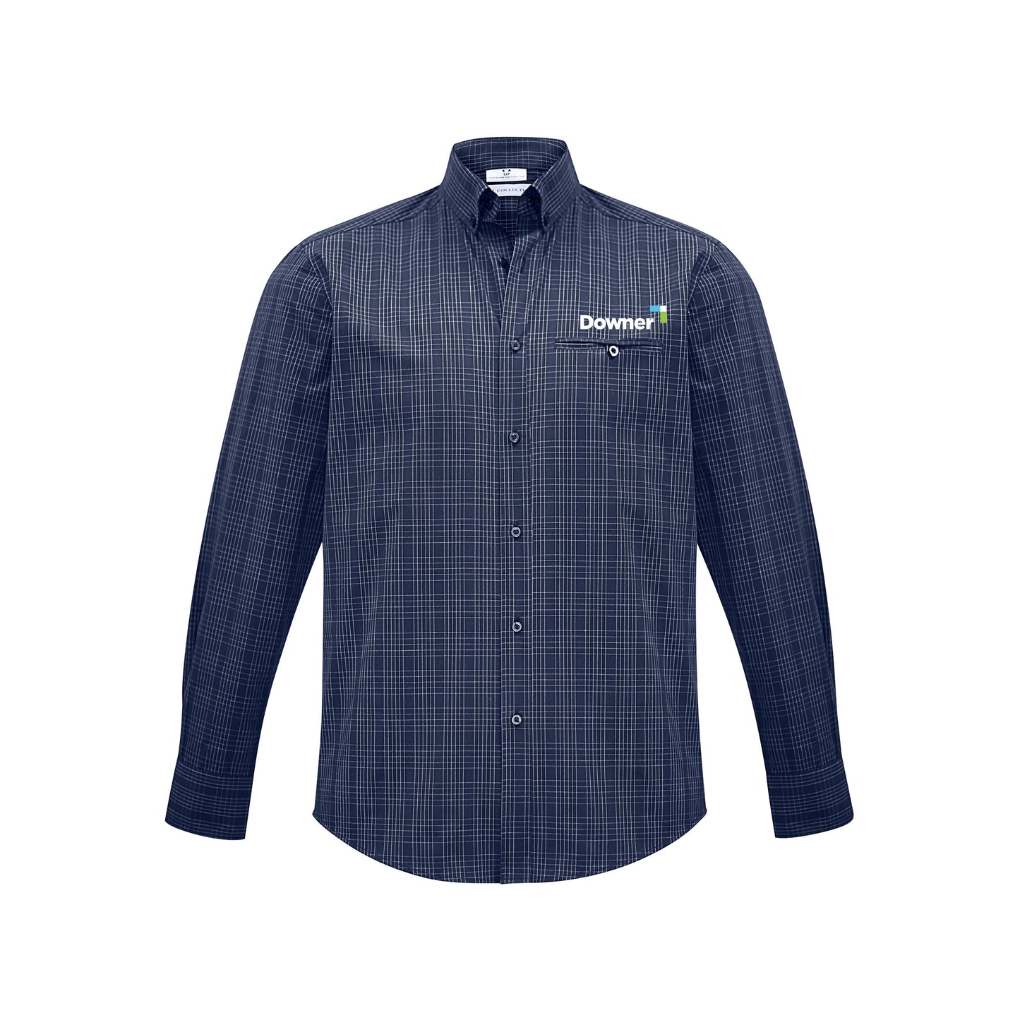 Mens Harper Long Sleeve Shirt - Ink/Silver