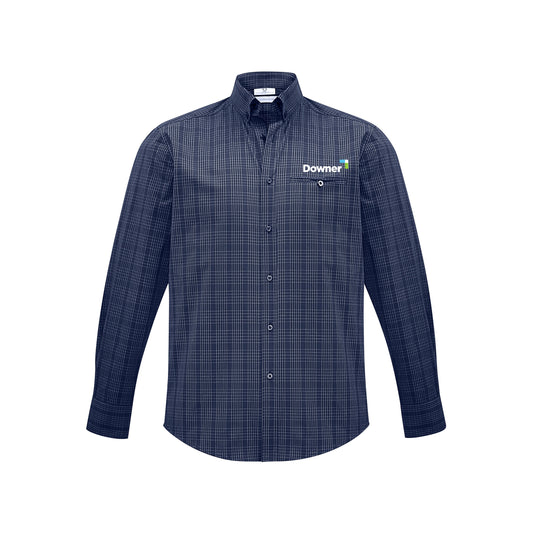 Mens Harper Long Sleeve Shirt - Ink/Silver