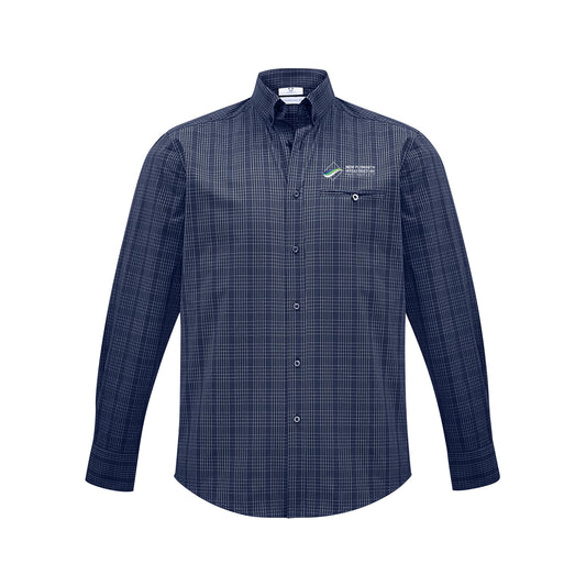 Mens Harper Long Sleeve Shirt - Ink/Silver
