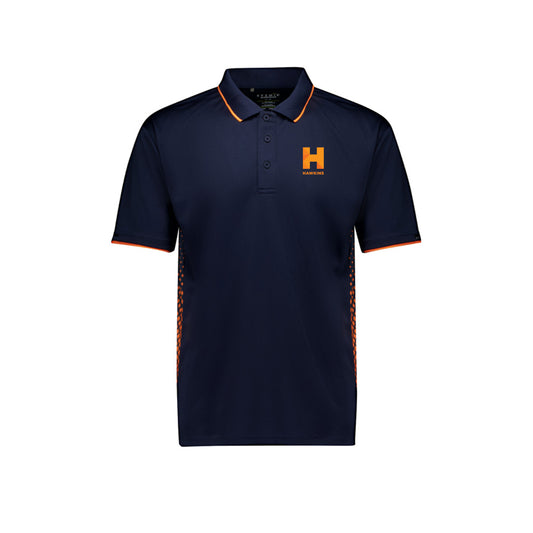 Mens Spark Short Sleeve Polo - Navy/Orange