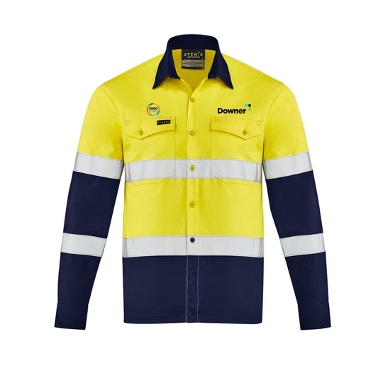 Mens Lightweight Bio Motion Long Sleeve Shirt - YELLOW/NAVY