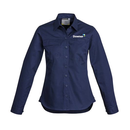 Womens Lightweight Tradie Long Sleeve Shirt - BLUE